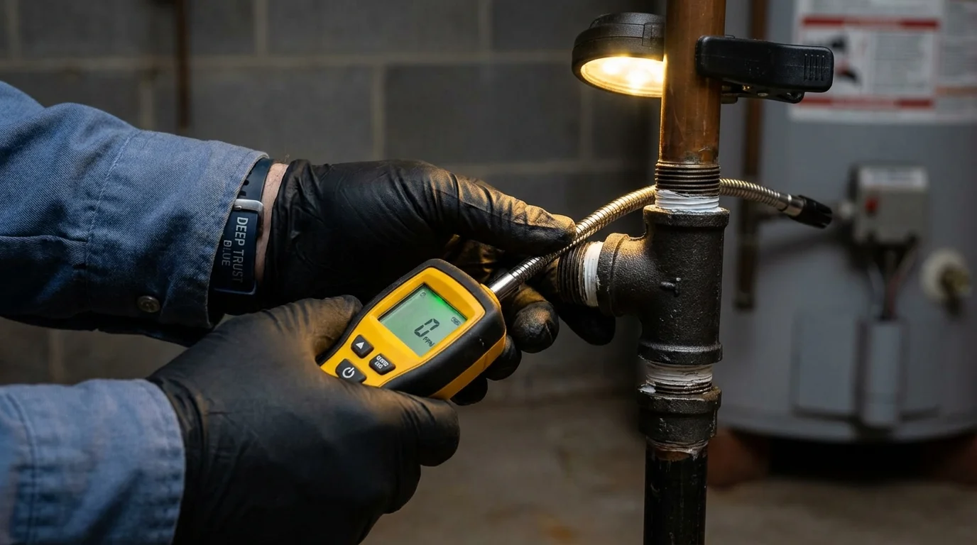 Gas leak detection with electronic sniffer by Johns Plumbing LLC in Largo